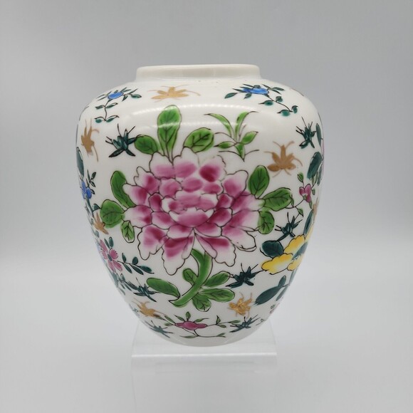 VTG Andrea by Sadek Made in Japan Vase Jardiniere Flower Gold Accents 5.5" Tall - Picture 4 of 12